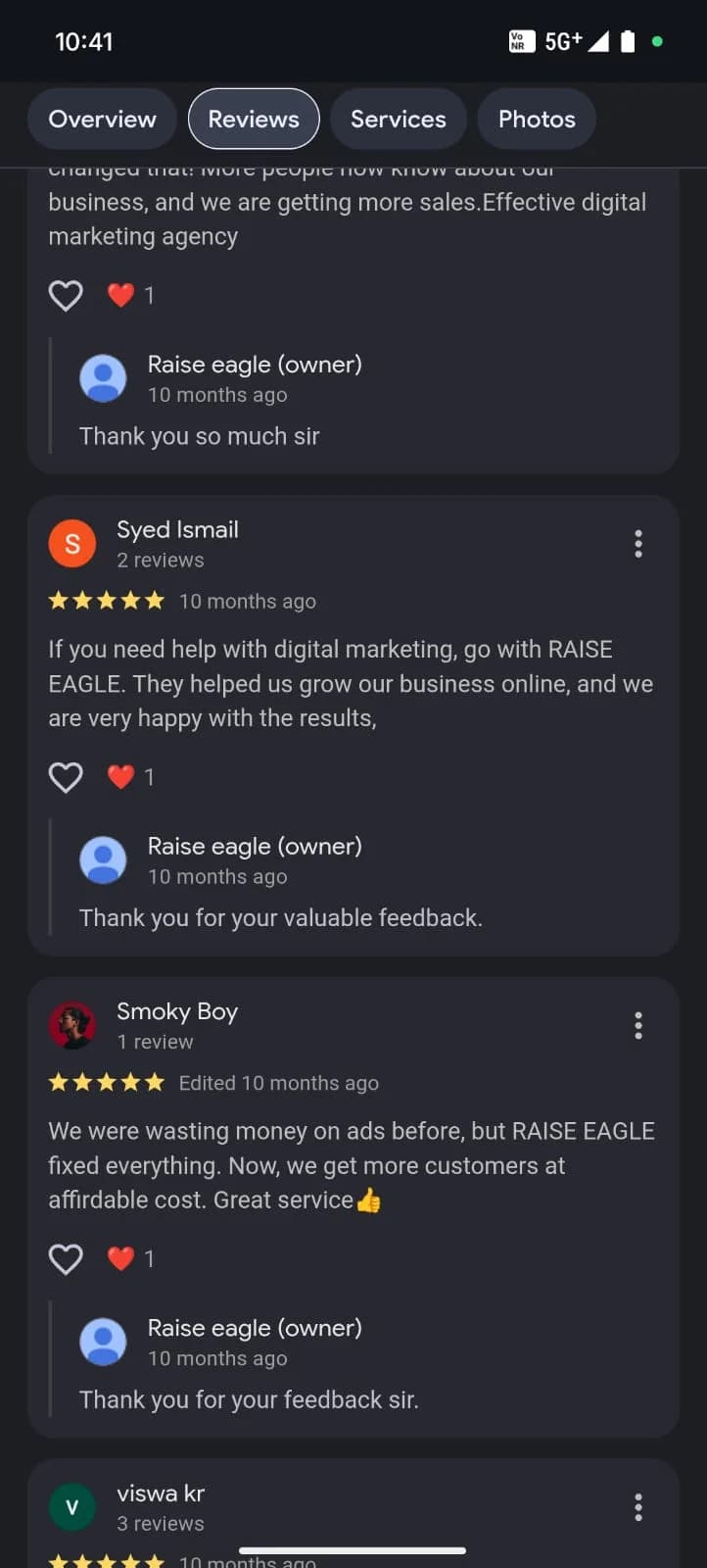 Client Google review 4