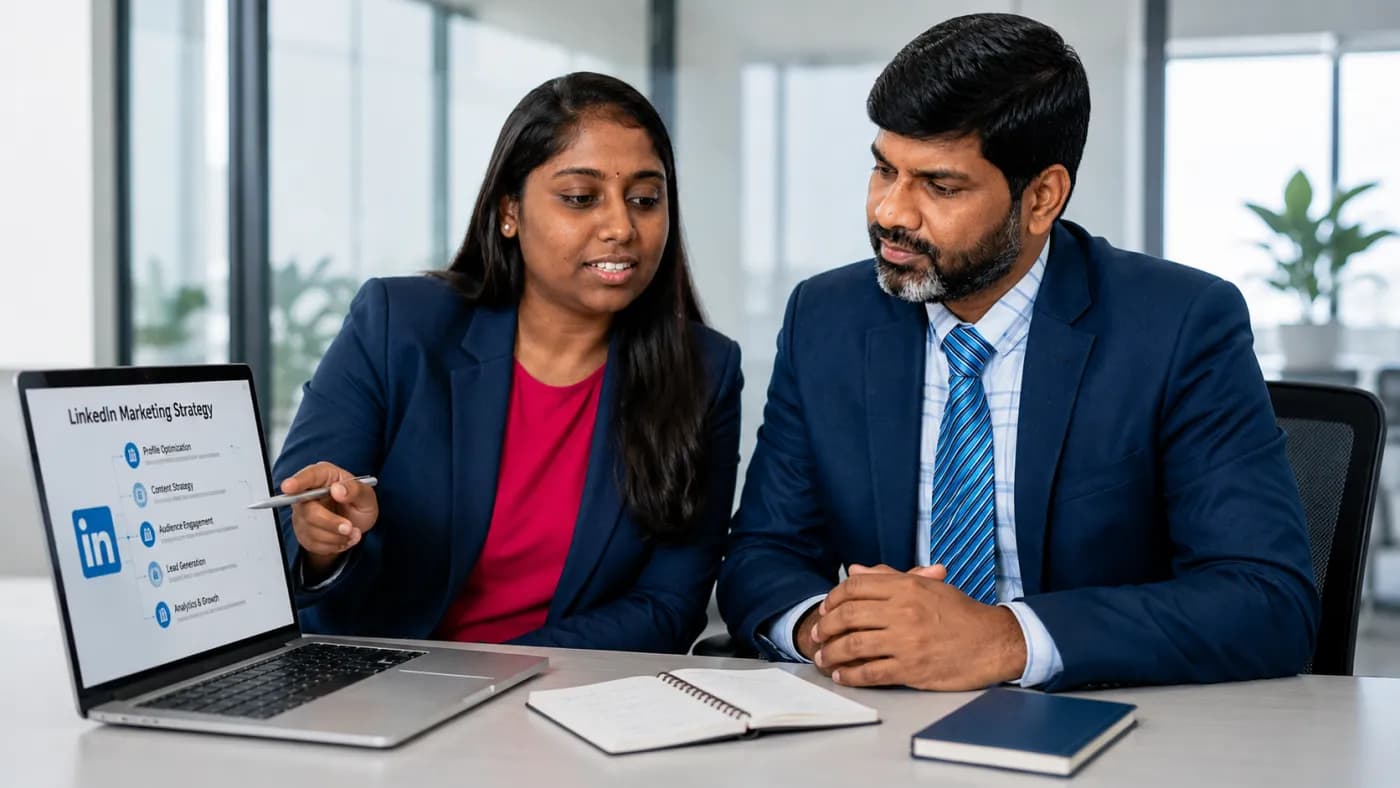Sowmiya G in a LinkedIn strategy consultation with Chandan Kumar