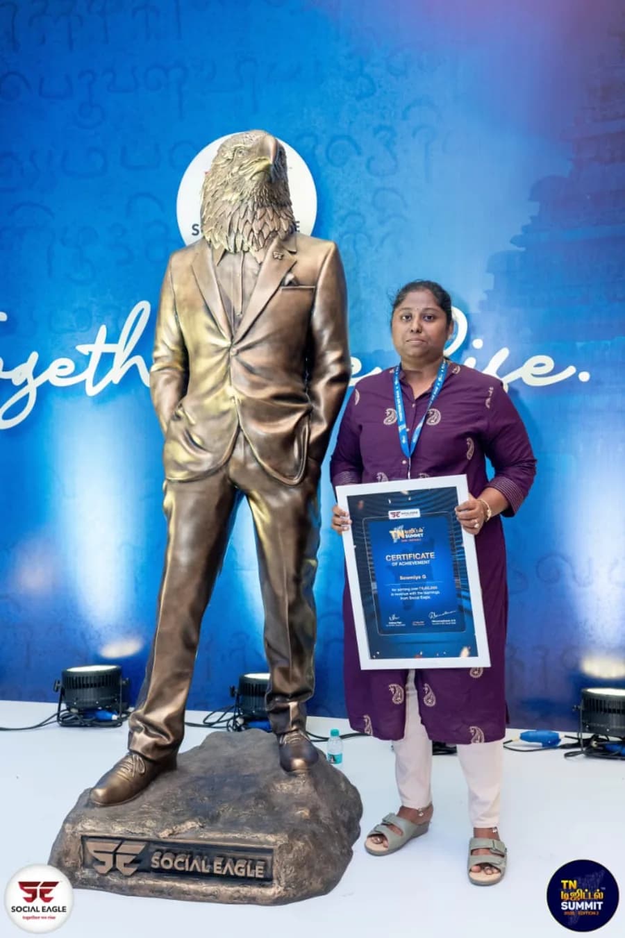 ₹5,00,000+ revenue - Certificate of Achievement, Social Eagle