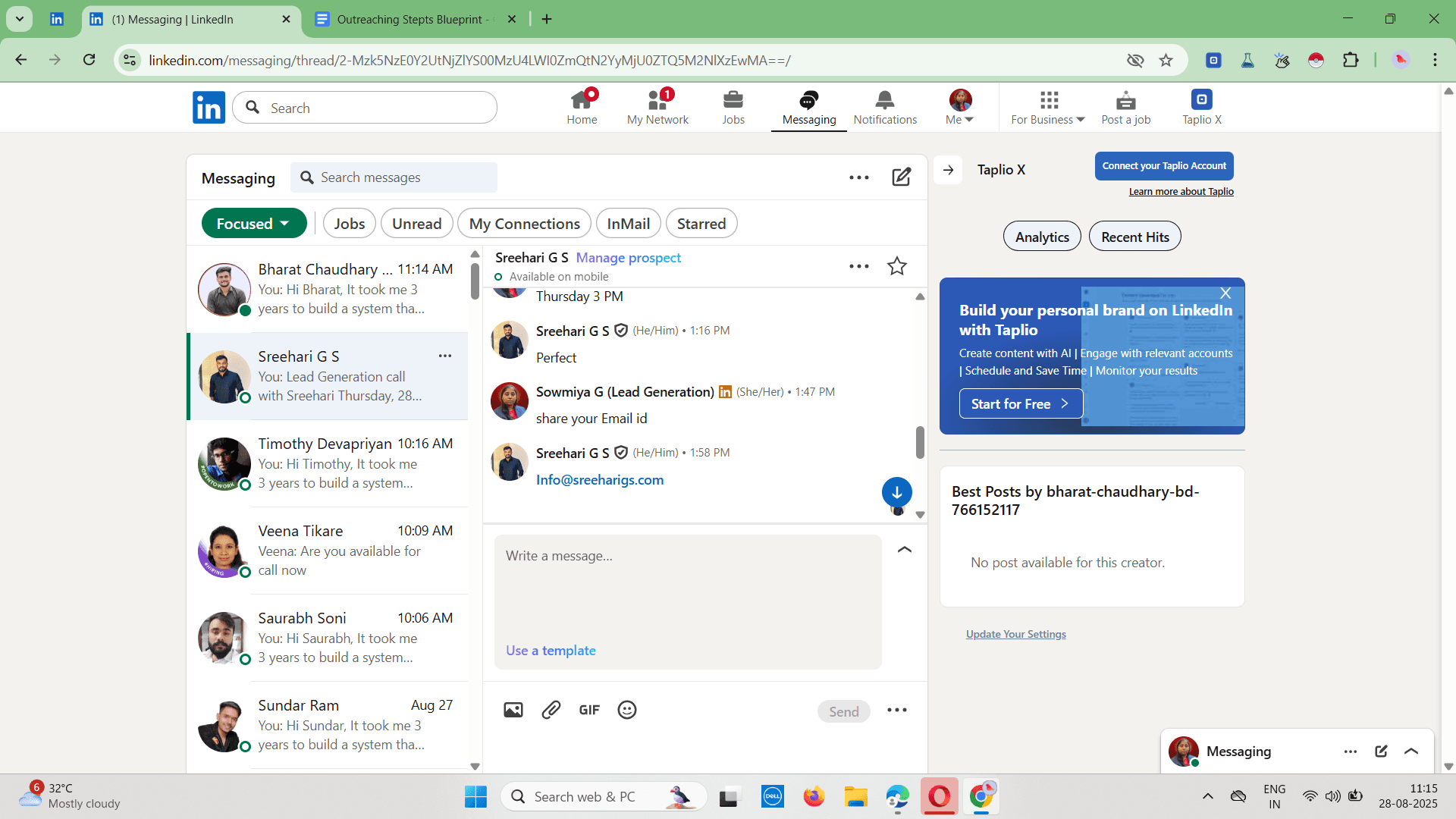 High-ticket appointment booked in LinkedIn DMs