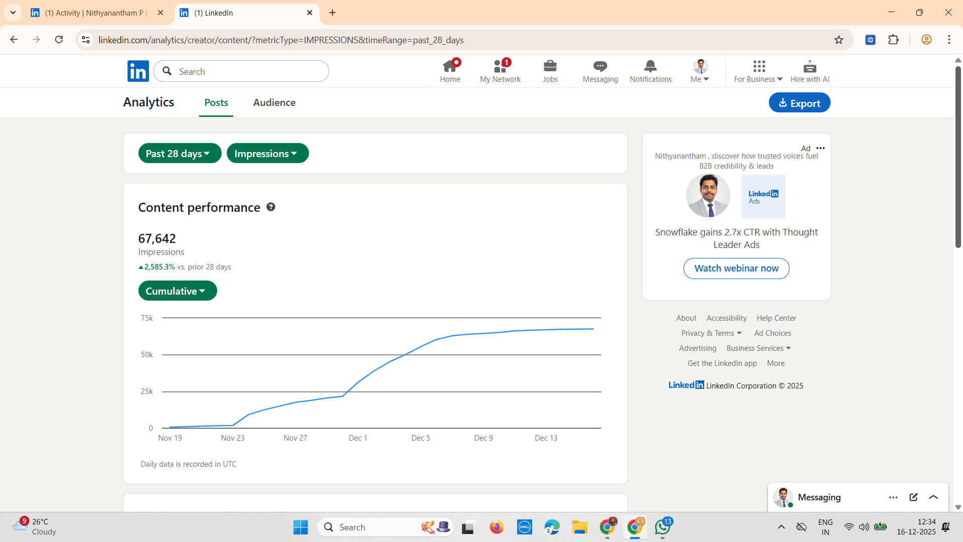 Nithyanantham - Global Coding LinkedIn profile after